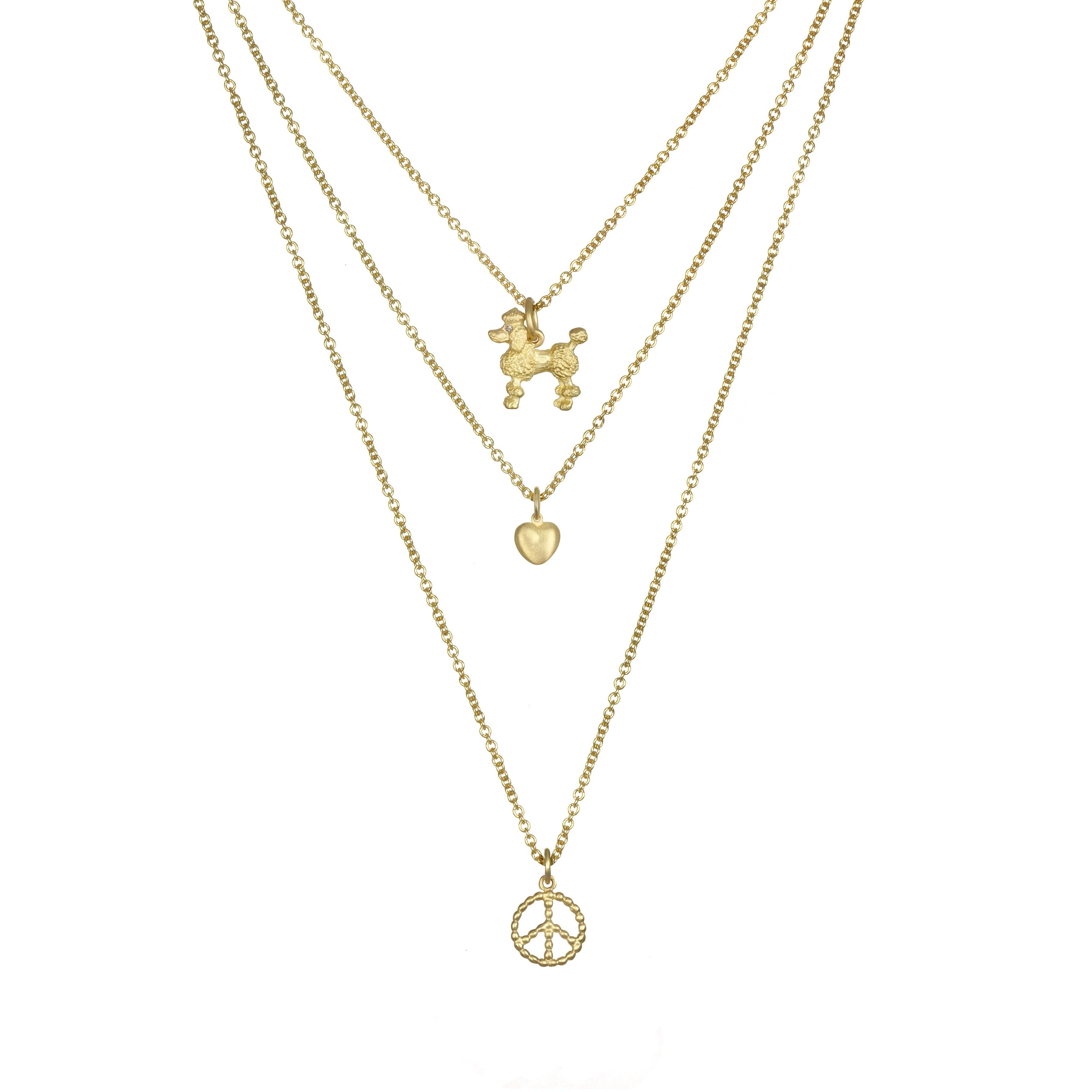 Contemporary Faye Kim 18 Karat Gold Poodle Charm with Diamond Eyes For Sale