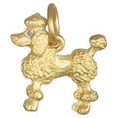 Faye Kim 18 Karat Gold Poodle Charm with Diamond Eyes