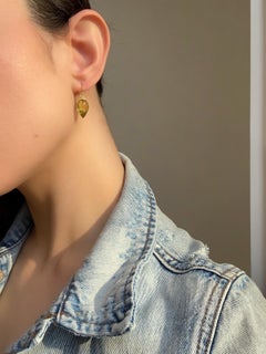 Faye Kim 18 Karat Gold Prasiolith Eichel Ohrringe