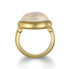 Faye Kim 18 Karat Gold Rainbow Moonstone Ring