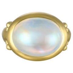 Faye Kim 18 Karat Gold Rainbow Moonstone Ring