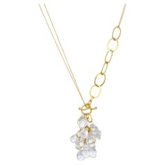 Faye Kim - Collier à maillons en or 18 carats, cristal de roche et quartz