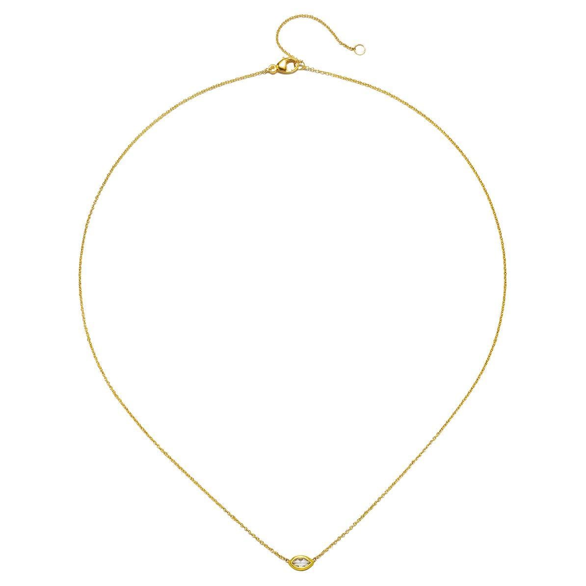 Faye Kim 18 Karat Gold Rose Cut Marquise Diamond Necklace