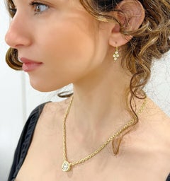 Faye Kim 18 Karat Gold Round Brilliant Cut Diamond Necklace, 6.28 cts