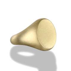 Faye Kim 18 Karat Gold Round Signet Ring