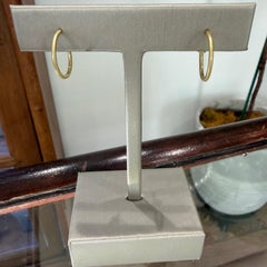 Faye Kim 18 Karat Gold Signature Wire Hoop Earrings