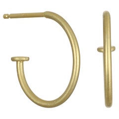 Faye Kim 18 Karat Gold Signature Wire Hoop Earrings