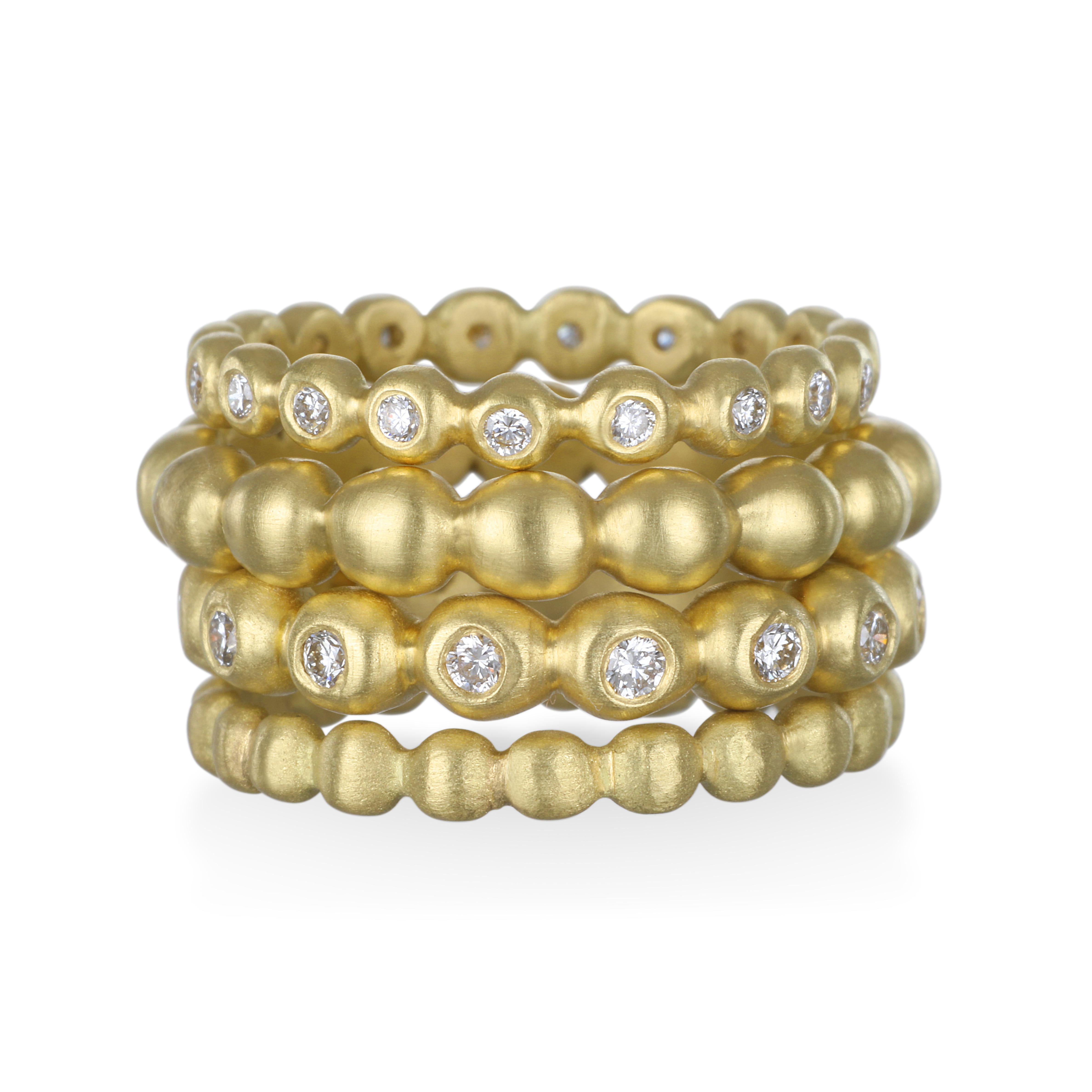 Women's or Men's Faye Kim 18 Karat Gold Small Granulation Bead Ring For Sale
