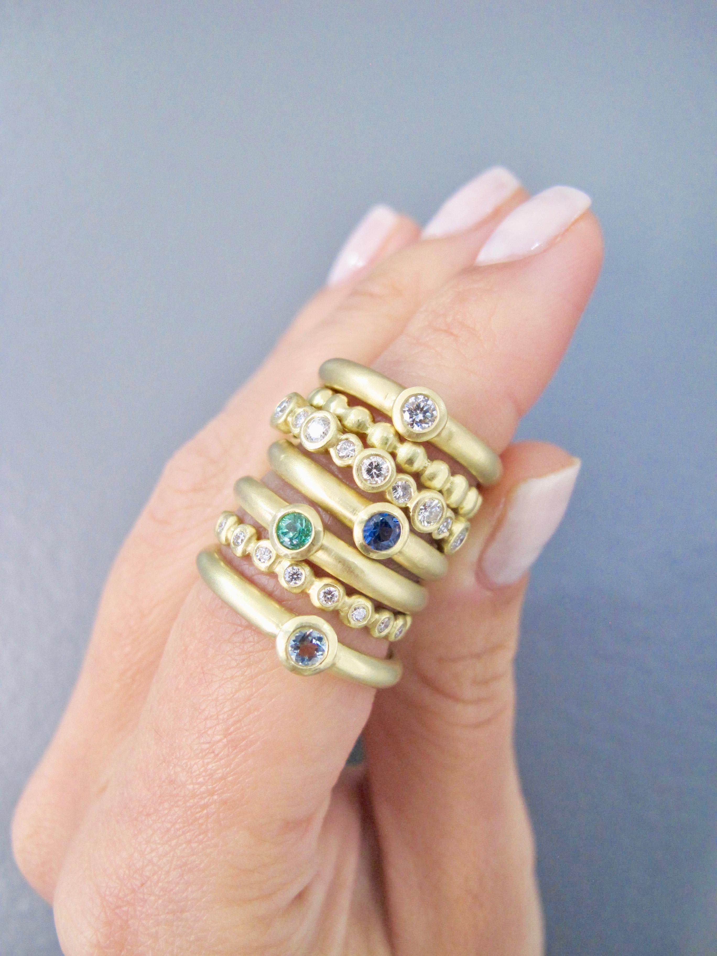 Faye Kim 18 Karat Gold Small Granulation Bead Ring For Sale 2