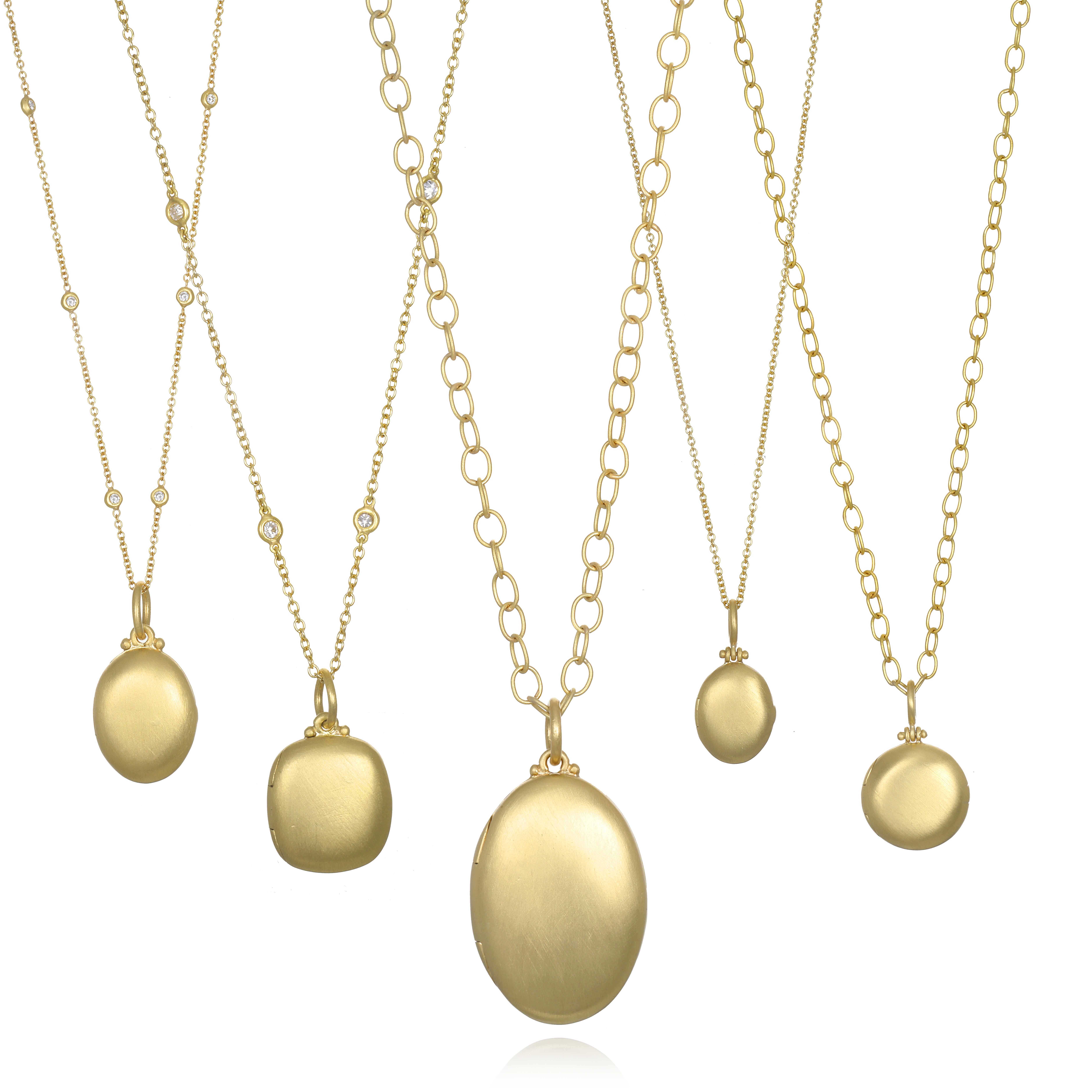 da uomo o donna Faye Kim, medaglione rotondo piccolo in oro 18 kt. in vendita