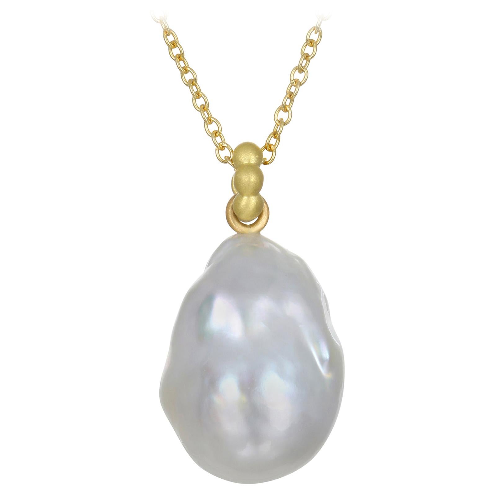 Faye Kim 18k Gold South Sea Baroque Pearl Pendant on Chain