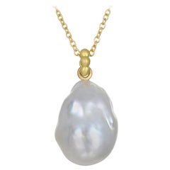 Faye Kim 18k Gold South Sea Baroque Pearl Pendant on Chain