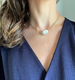 Collier Faye Kim en or 18 carats avec perles des mers du Sud et diamants