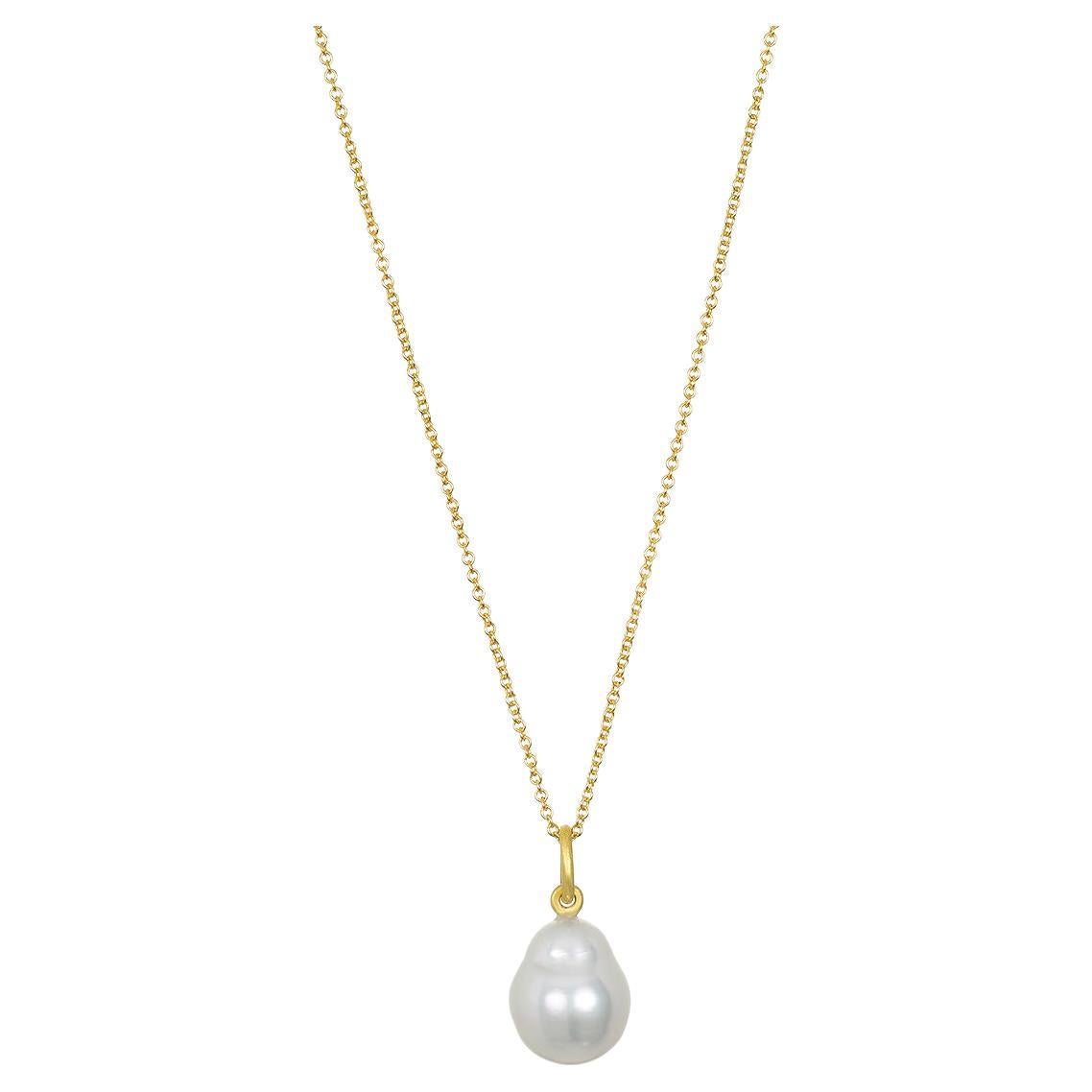 Faye Kim 18 Karat Gold South Sea Pearl Drop Pendant Necklace For Sale