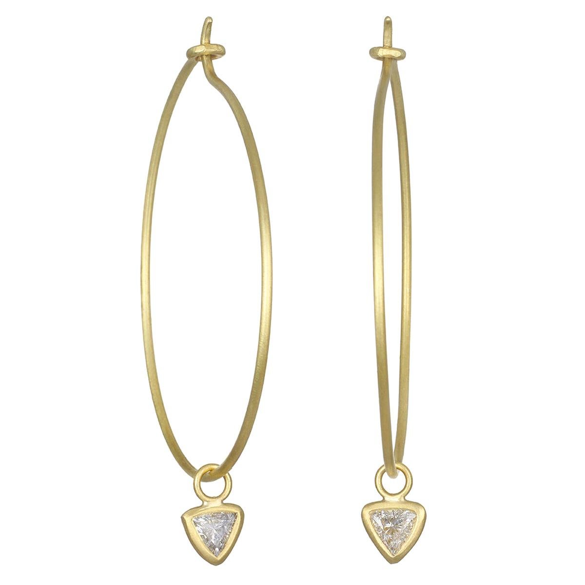 Faye Kim 18 Karat Gold Trillion Diamond Drops