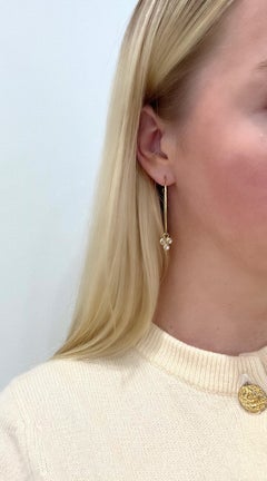 Faye Kim 18 Karat Gold Triple Blue Ceylon Moonstone Drops