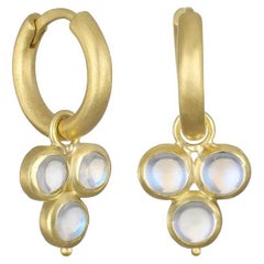 Faye Kim 18 Karat Gold Triple Blue Moonstone Drops