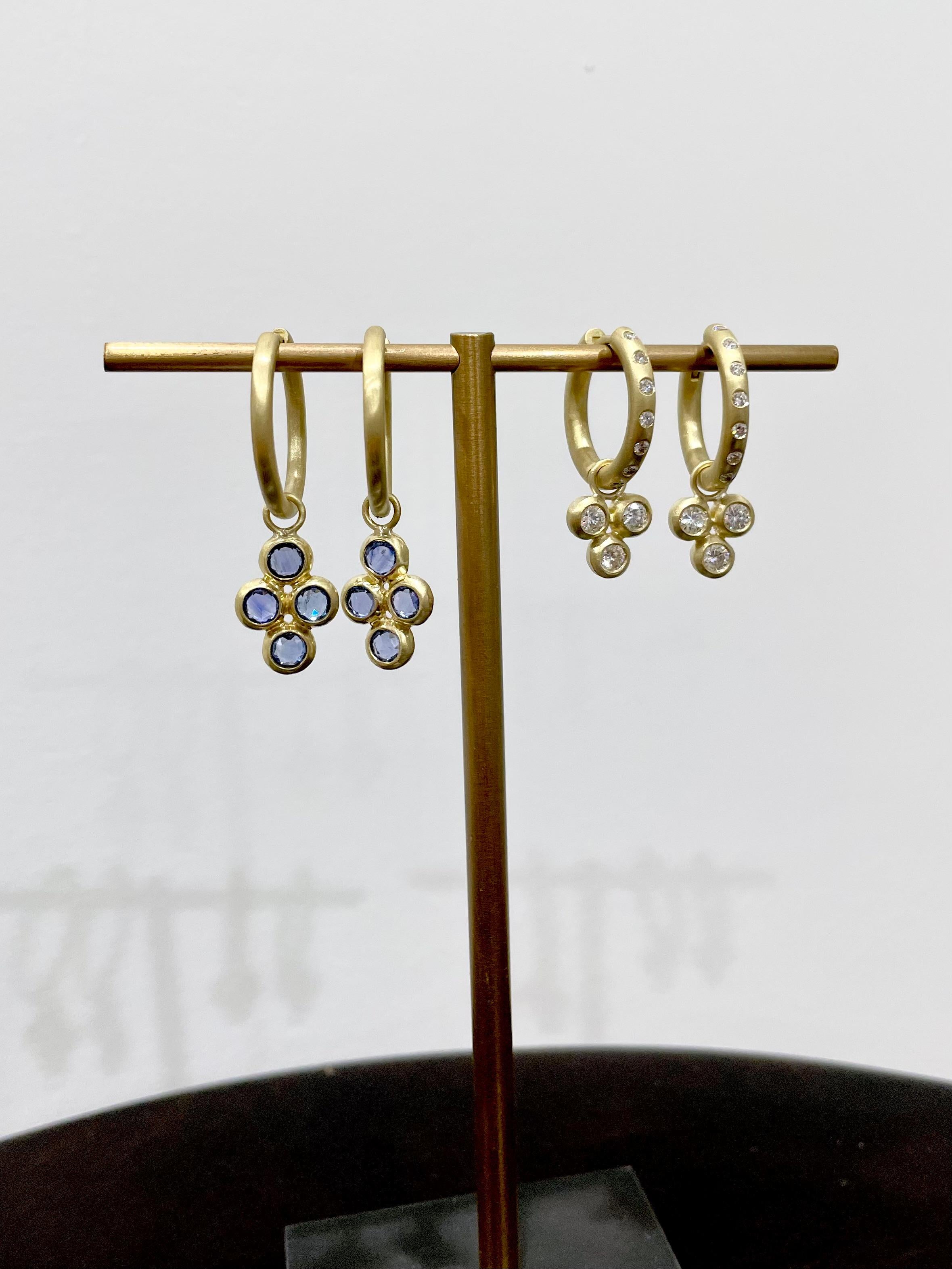 Contemporary Faye Kim 18 Karat Gold Triple Diamond Drops For Sale