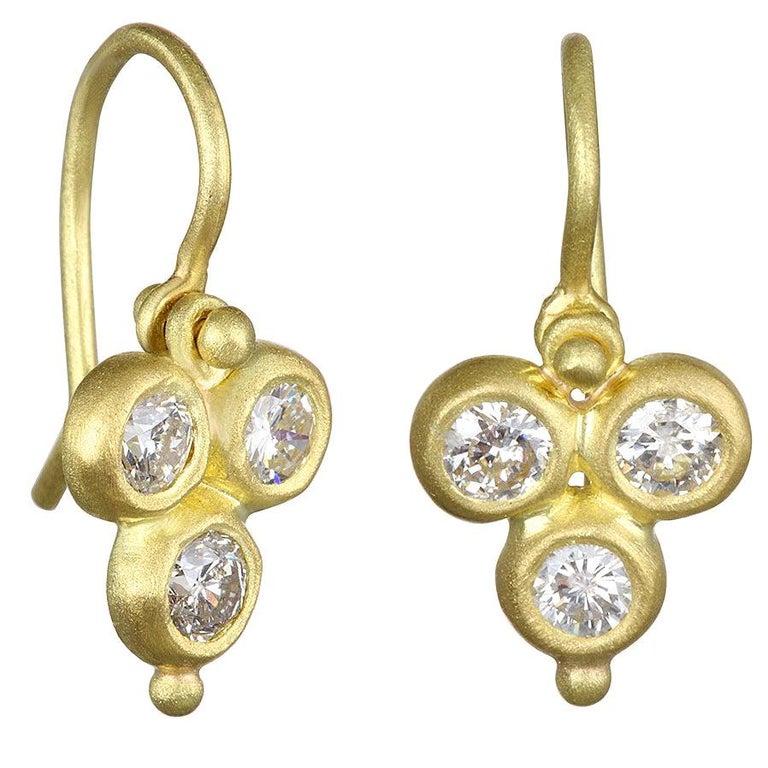 Faye Triple Glass Flower Statement Earrings main image 0