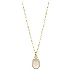 Faye Kim Pendentif en or 18 carats à trois diamants en forme de lune ovale