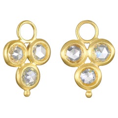 Faye Kim 18 Karat Gold Triple Rose Cut Diamond Drops