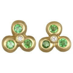 Faye Kim Clous d'oreilles en or 18 carats et tsavorite