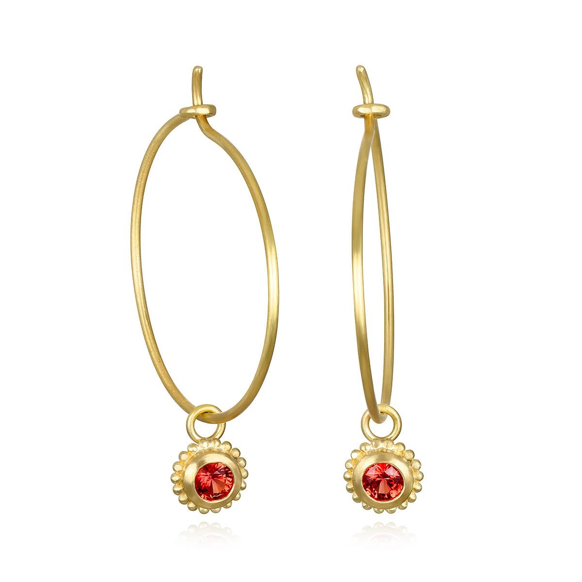 Round Cut Faye Kim 18 Karat Gold Turquoise Granulation Drops For Sale