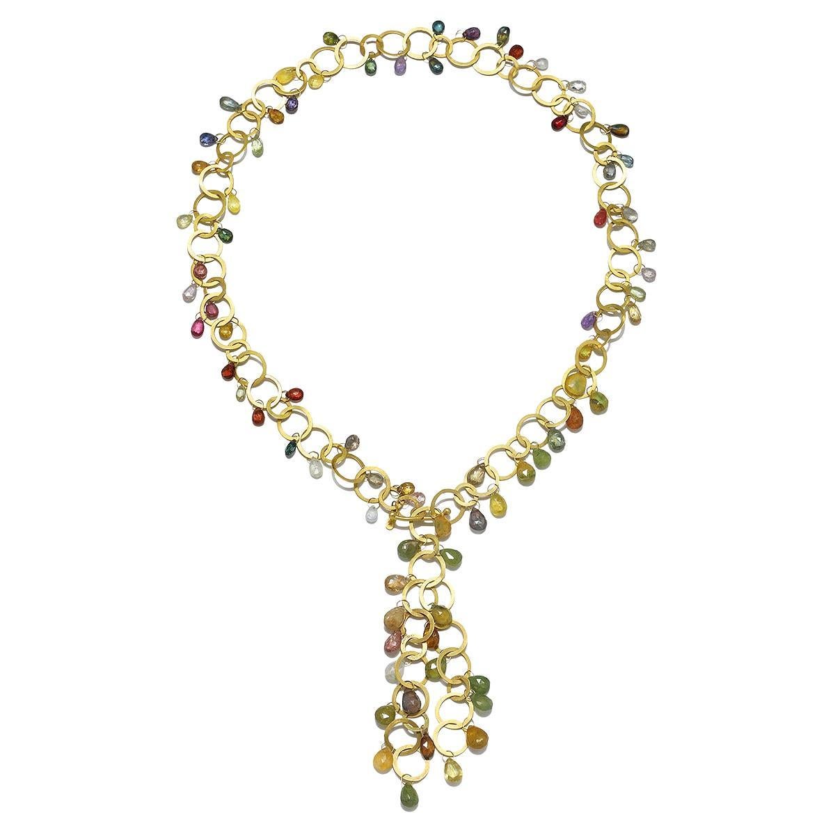 Faye Kim Collier à franges 21 pouces en or 18 carats avec saphirs d' Umba