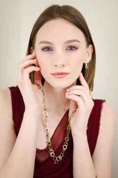 Faye Kim 18 Karat Gold Umba Sapphire Briolette Fringe Link Necklace