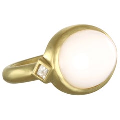 Faye Kim 18 Karat Gold White Coral and Diamond Ring