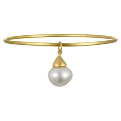 Faye Kim 18 Karat Gold White South Sea Pearl Charm with Gold Cap