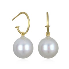Faye Kim 18 Karat Gold White South Sea Pearl Drops