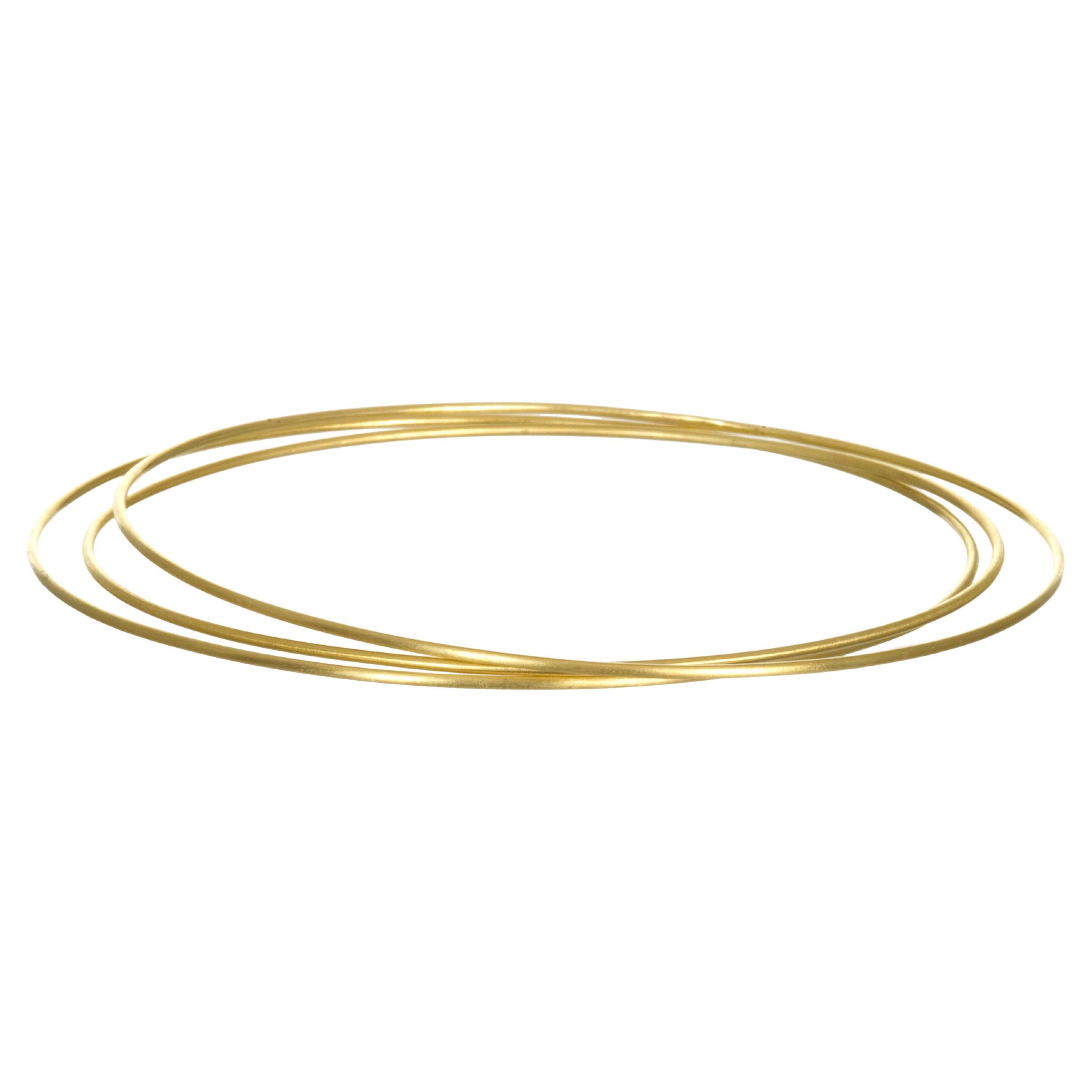 Faye Kim 18 Karat Gold Wire Bangle Bracelet, Each Sold Individually
