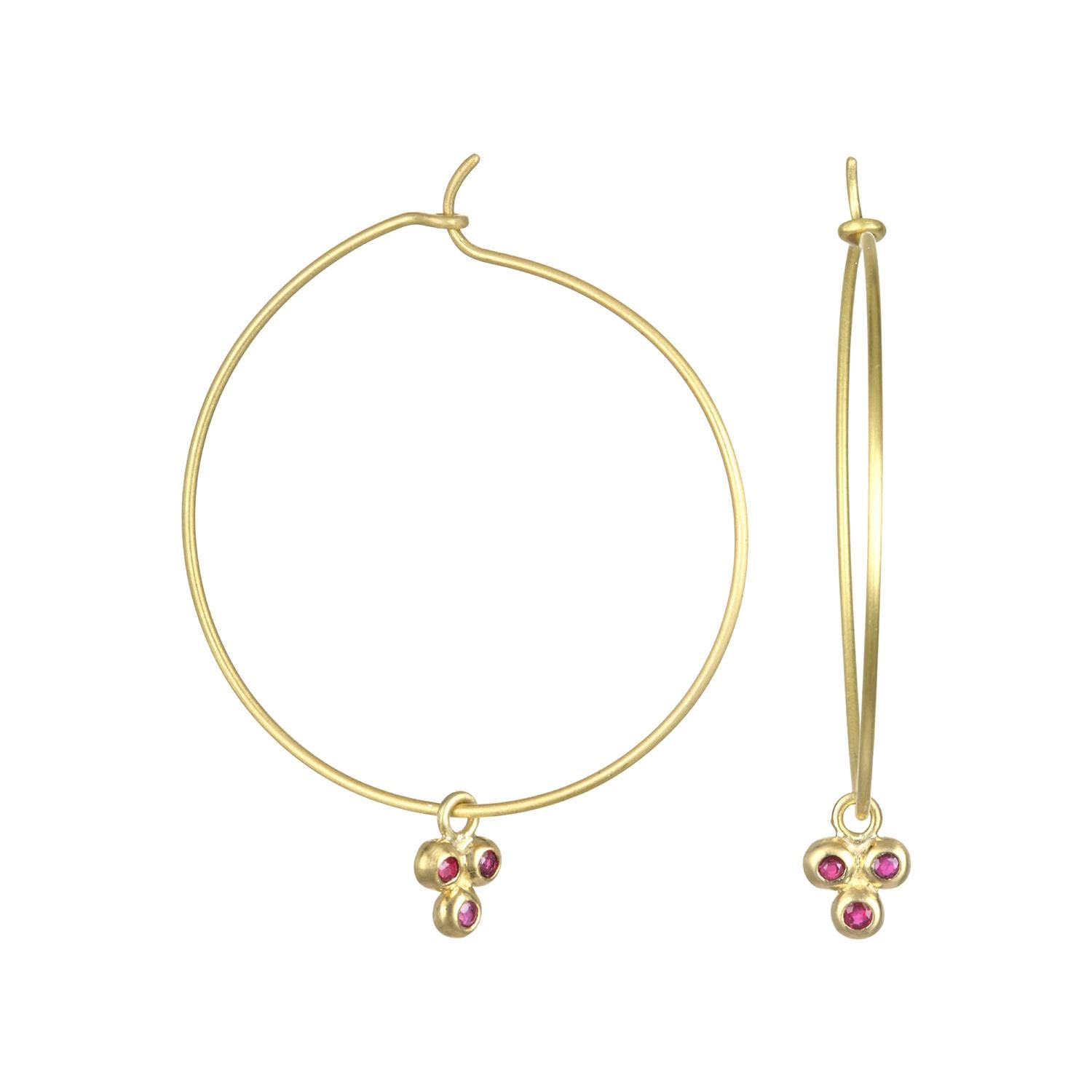 Faye Kim 18 Karat Gold Wire Hoops - 1