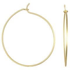Faye Kim 18 Karat Gold Wire Hoops - 1"
