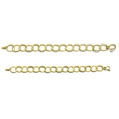 Bracelet Faye Kim en or 18 carats, taille XL, à maillons ovales aplatis