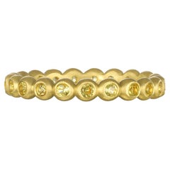 Faye Kim 18 Karat Gold Yellow Sapphire Granulation Bead Ring