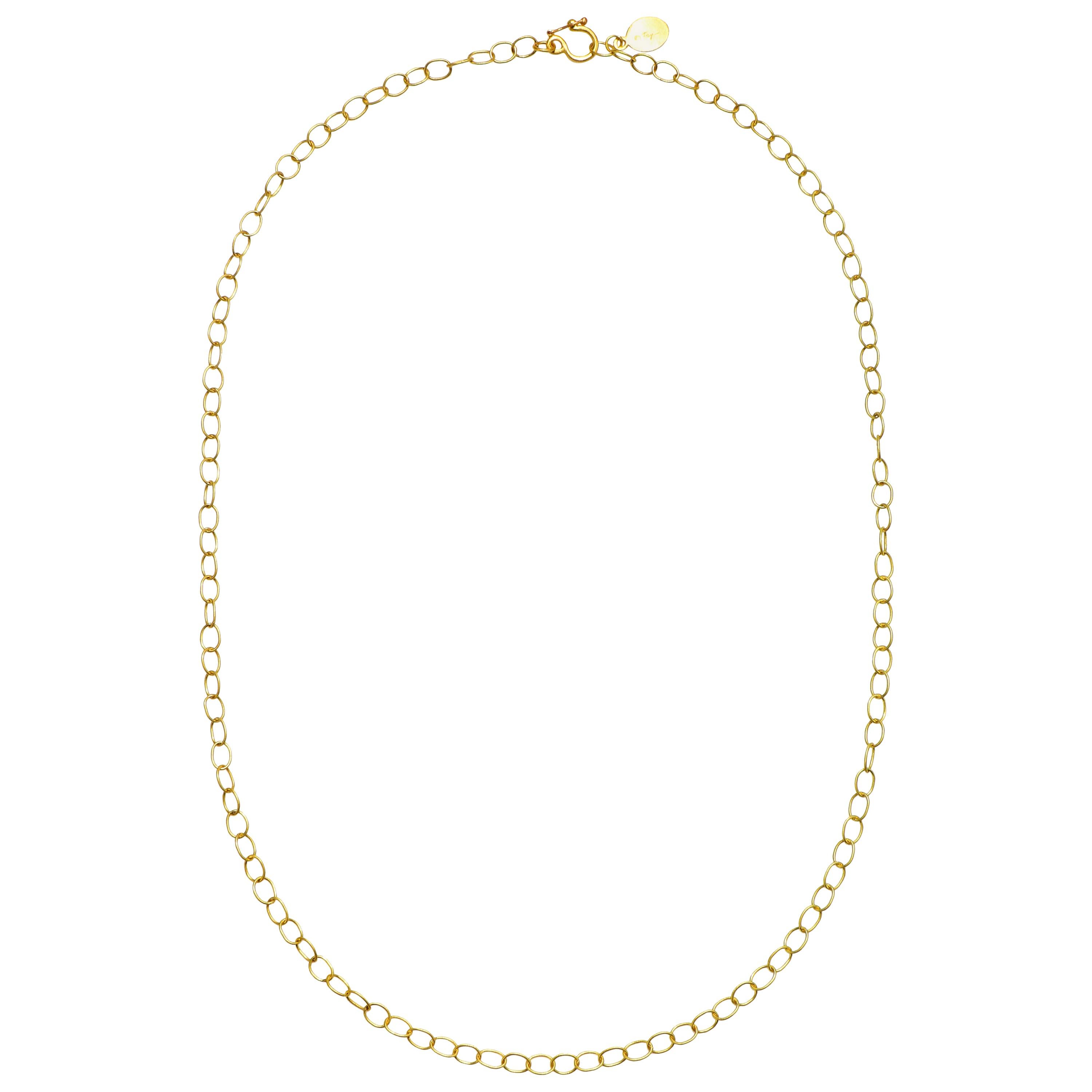 Faye Kim 18 Karat Gold Handmade Medium Oval Link Chain