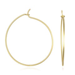 Faye Kim 18 Karat Gold Hoops with Triple Ruby Drops