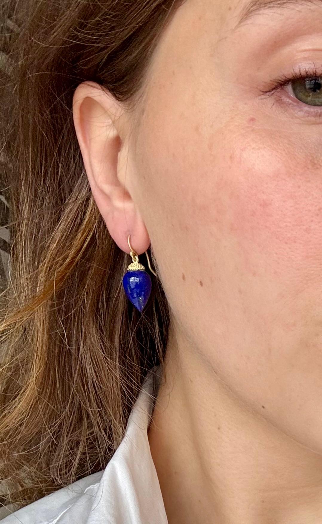da uomo o donna Faye Kim, orecchini a ghianda in oro lapis 18 carati in vendita