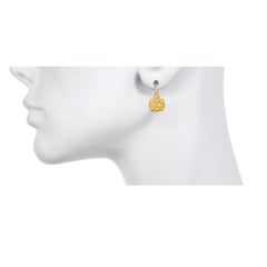 Faye Kim 18 Karat Orange Sapphire Chiclet Earrings