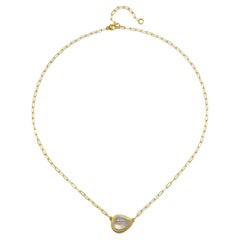 Faye Kim 18 Karat Pear Shaped Moonstone Necklace - 6.75 carats
