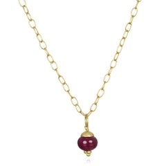 Faye Kim 18 Karat Ruby Rondell Pendant