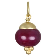 Faye Kim 18 Karat Ruby Rondell Pendant