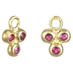 Faye Kim 18 Karat Gold Triple Ruby Drops