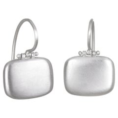 Faye Kim 18 Karat White Gold Hinged Chiclet Earrings