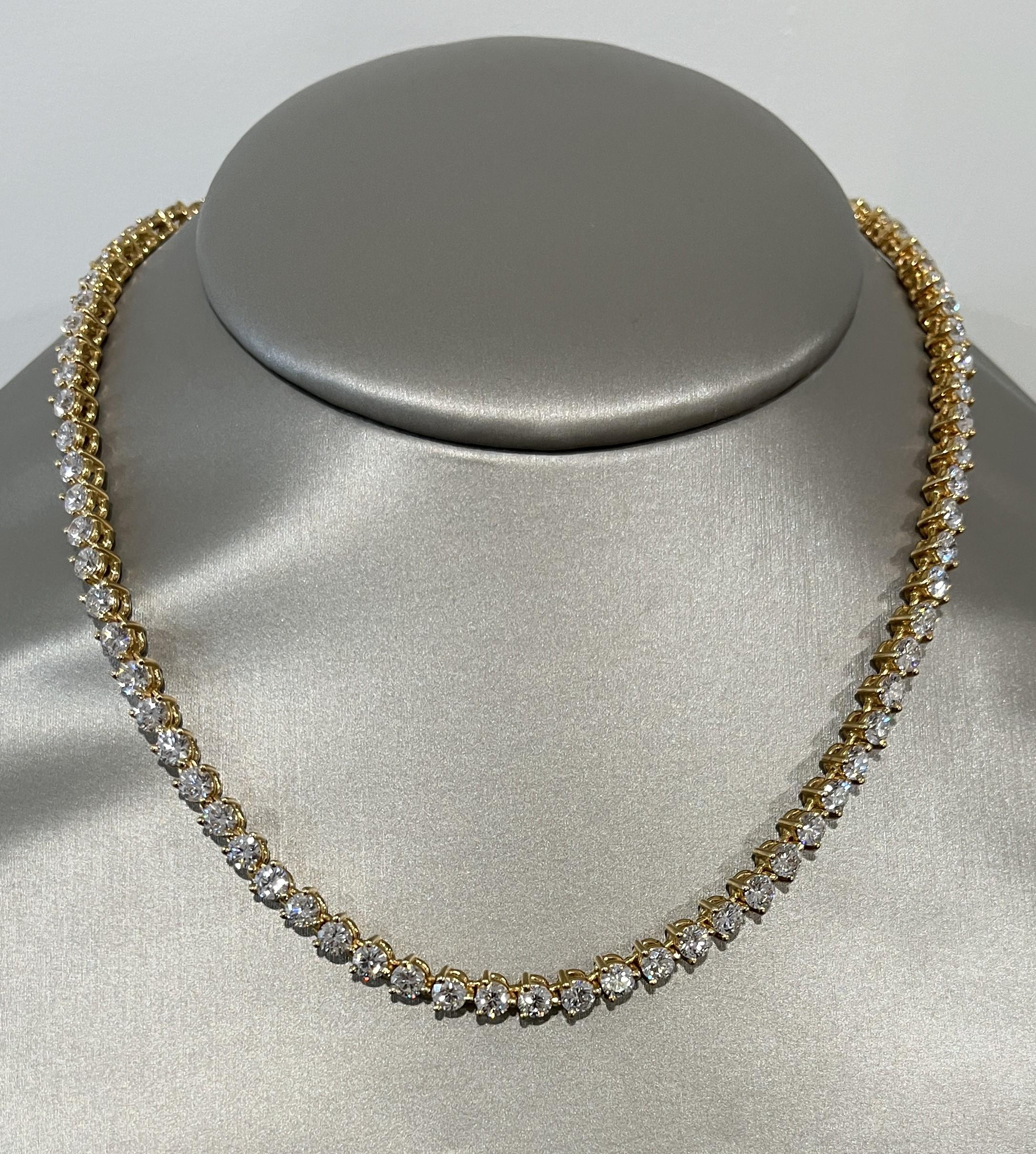 Contemporain Faye Kim Collier de style tennis en or jaune 18 carats et diamants en vente