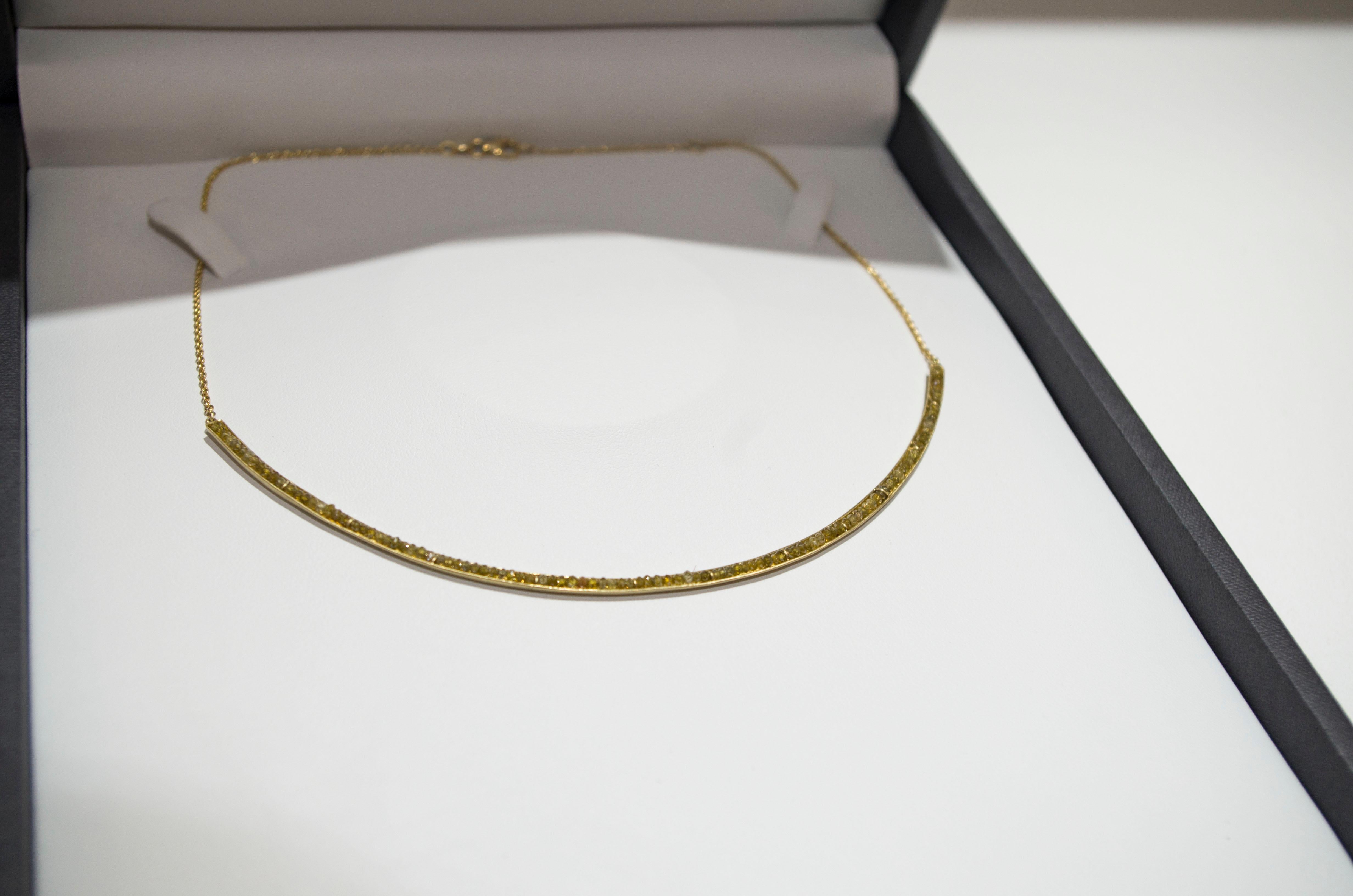 Faye Kim 18K Gold and Raw Diamond Collar Necklace 1