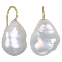 Faye Kim 18 Karat Gold Baroque Fresh Water Pearl Drop Earrings