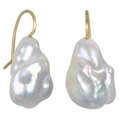 Faye Kim 18 Karat Gold Baroque Fresh Water Pearl Drop Earrings